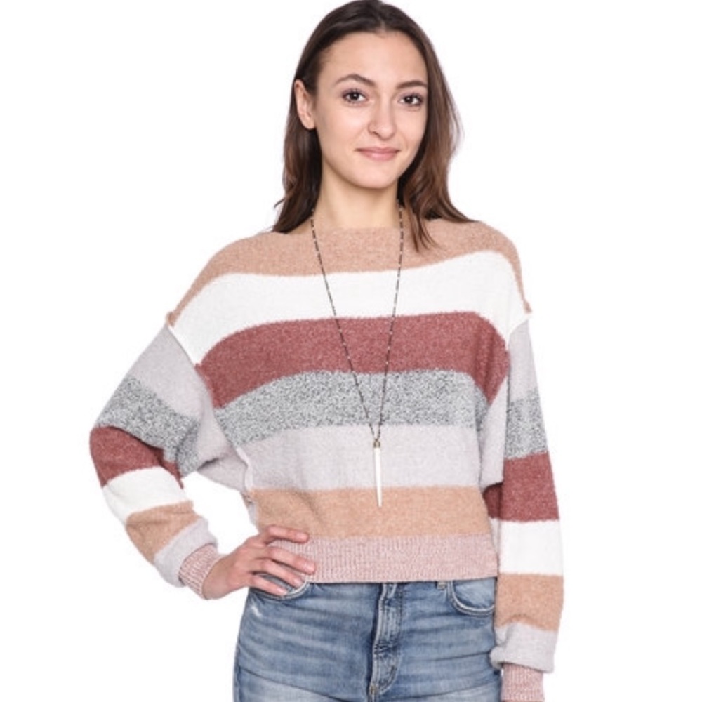 Free people candy land striped sweater xs